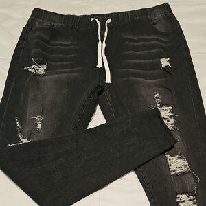 Distressed Black Jeans for Men